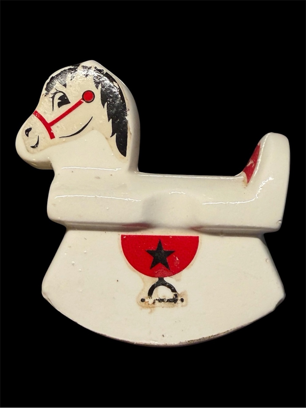 Vintage child’s Ceramic Rocking horse piggy bank